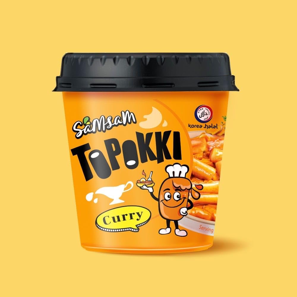 Samsam Topokki Curry Flavoured Rice Cake 120g