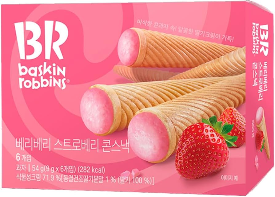 Baskin Robbins Ice Cream Cone Snack Strawberry
