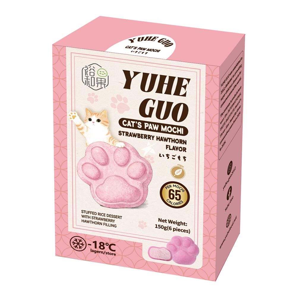 Yuhe Guo Cat Paw Mochi-Strawberry & Hawthorn
