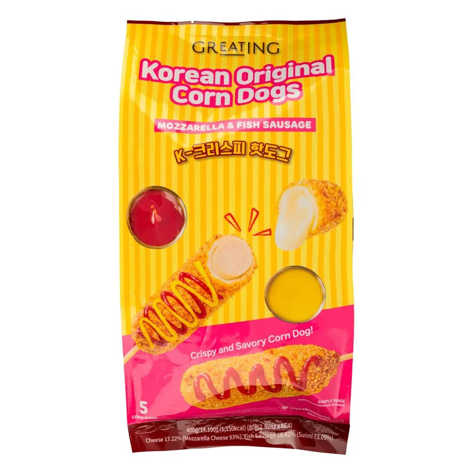 Greating Mozzarella & Fish Sausage Original Corn Dogs