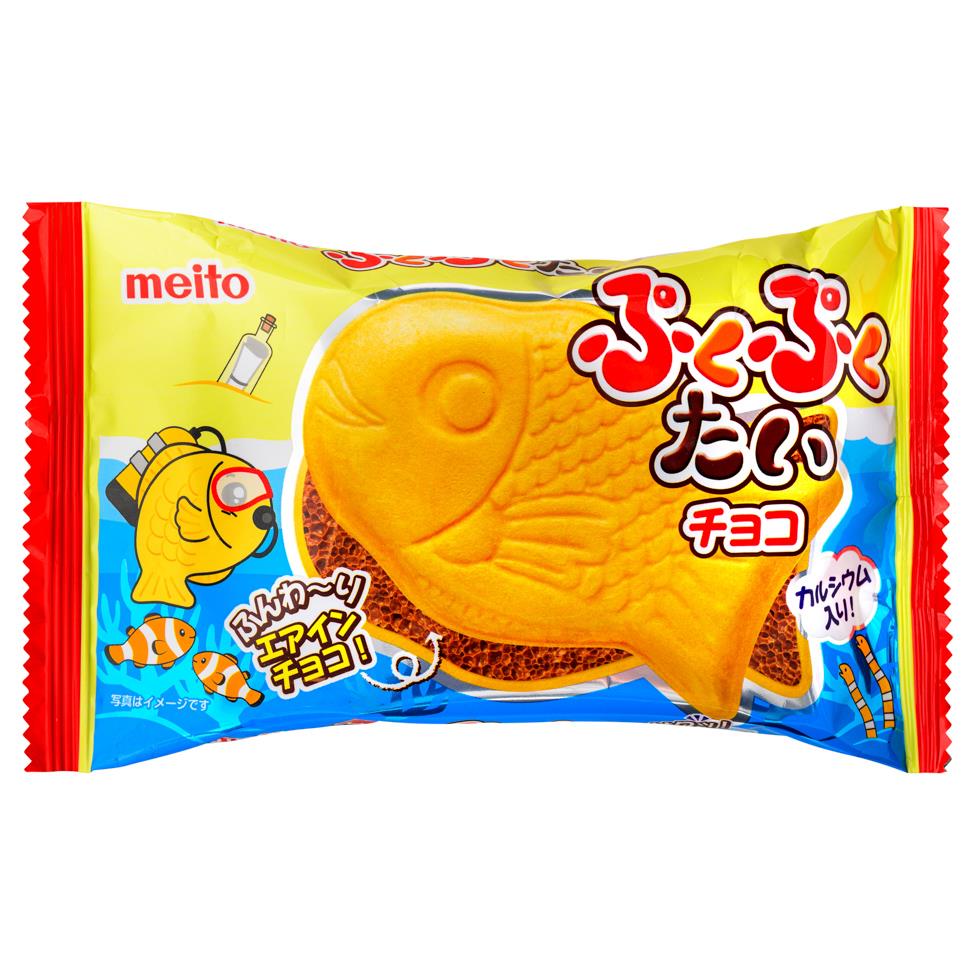 Meito Pukupuku Tai Monaka Fish Shape Wafer Chocolate