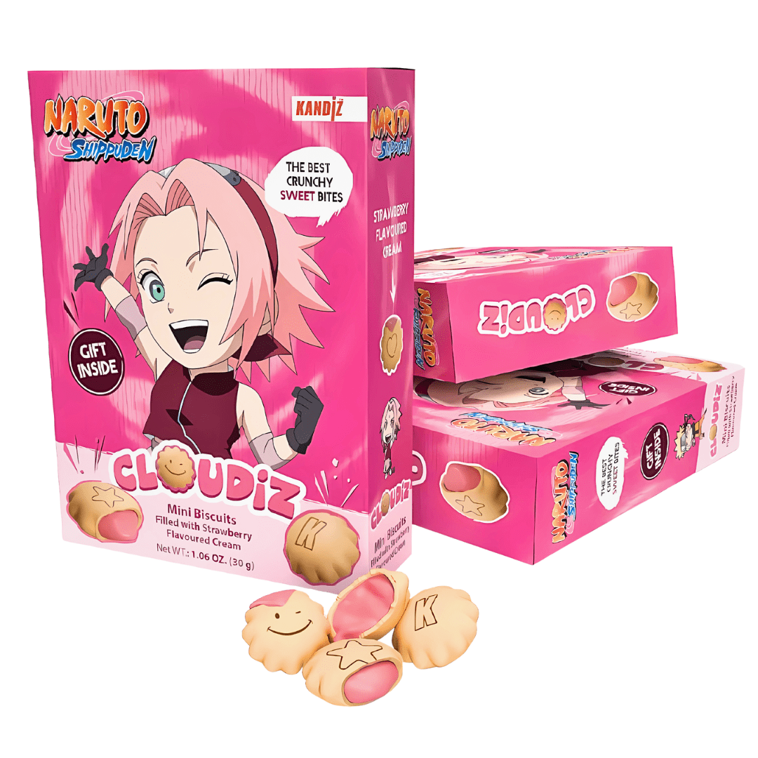 Naruto Cloudiz Strawberry Flavour Biscuits 30g
