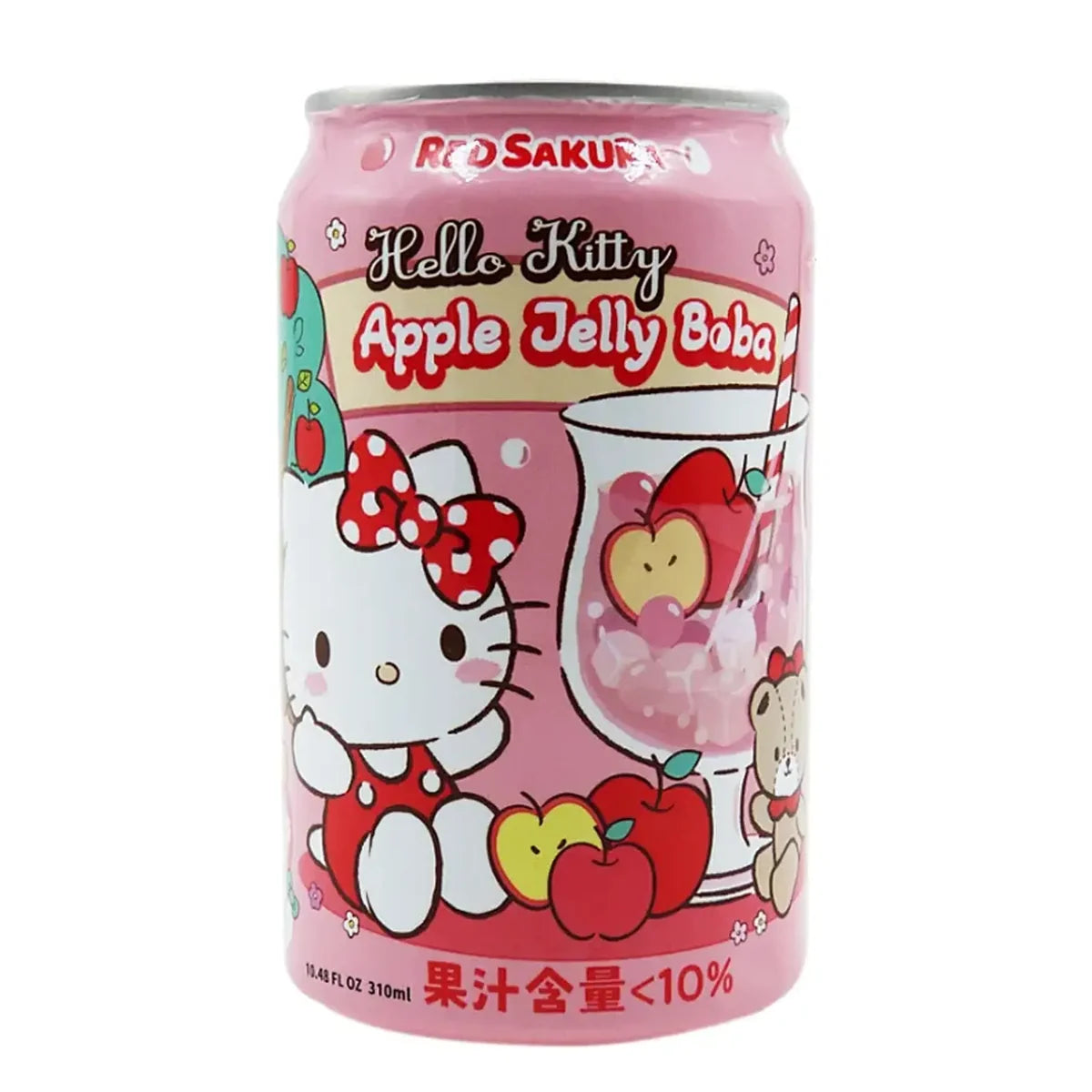 Red Sakura Hello Kitty Apple Jelly Boba Can 310ml