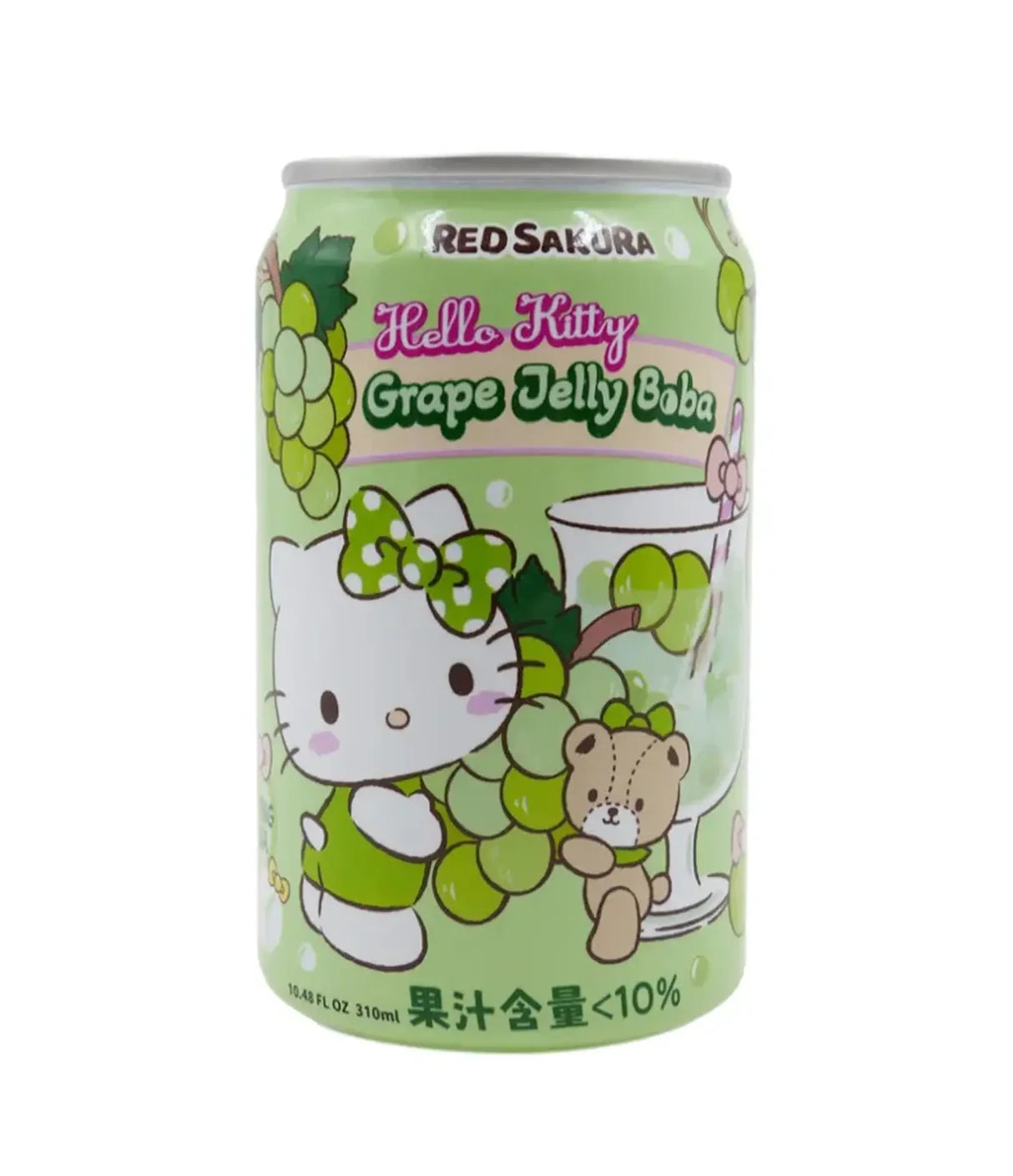 Red Sakura Hello Kitty Grape Jelly Boba Can 310ml