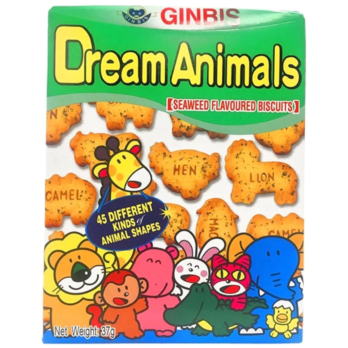 Ginbis Dream Animals Seaweed Flavoured Biscuits