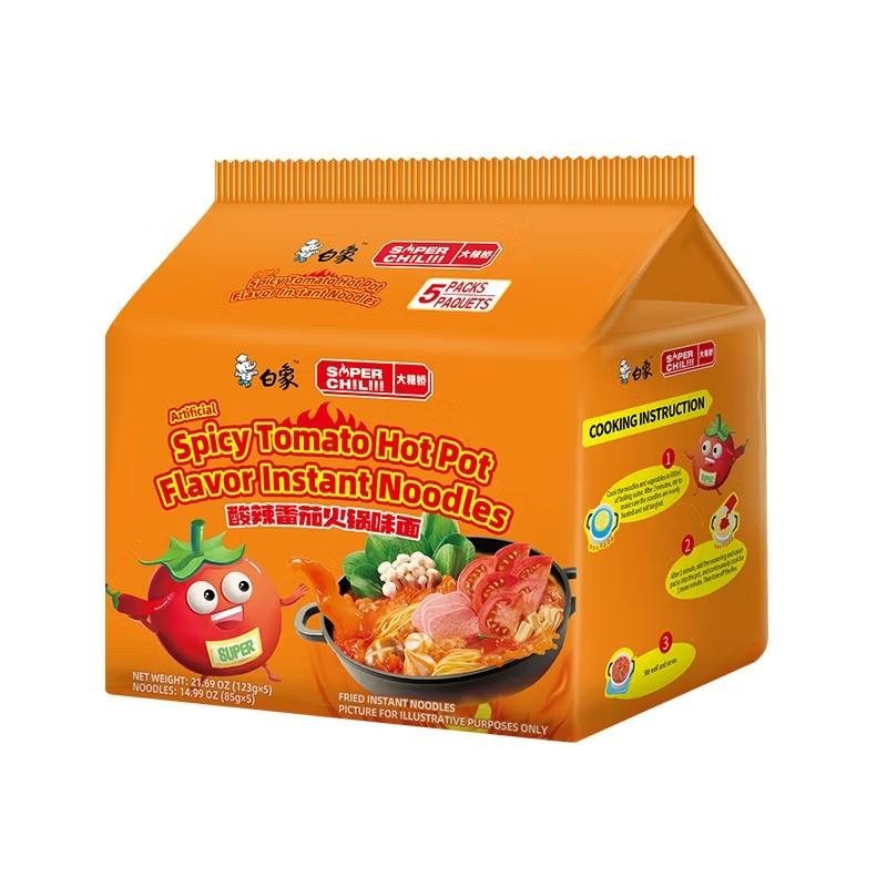 BaiXiang Fried Instant Noodle Spicy Tomato Multipack